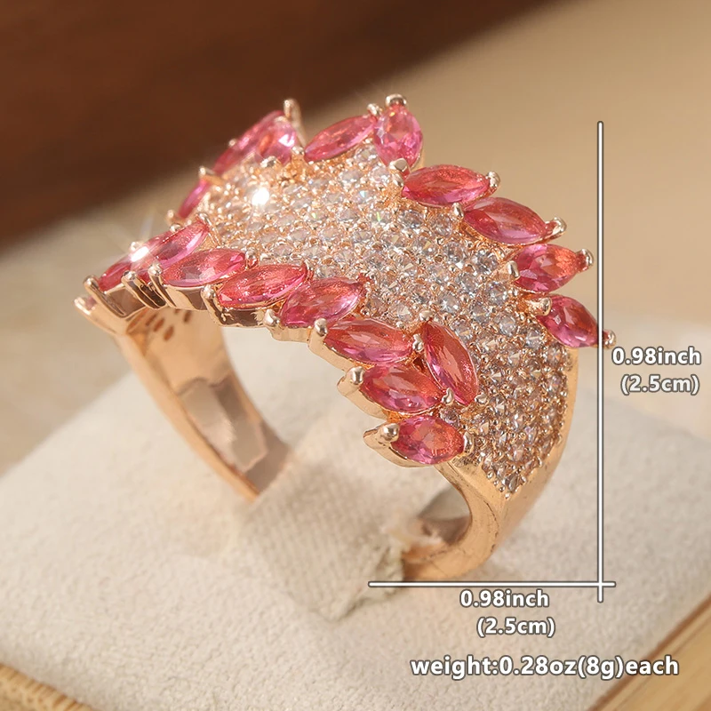 Two-Tone Pink and White Cubic Zirconia Ring 6 Two-Tone Pink and White Cubic Zirconia Ring - Image 6