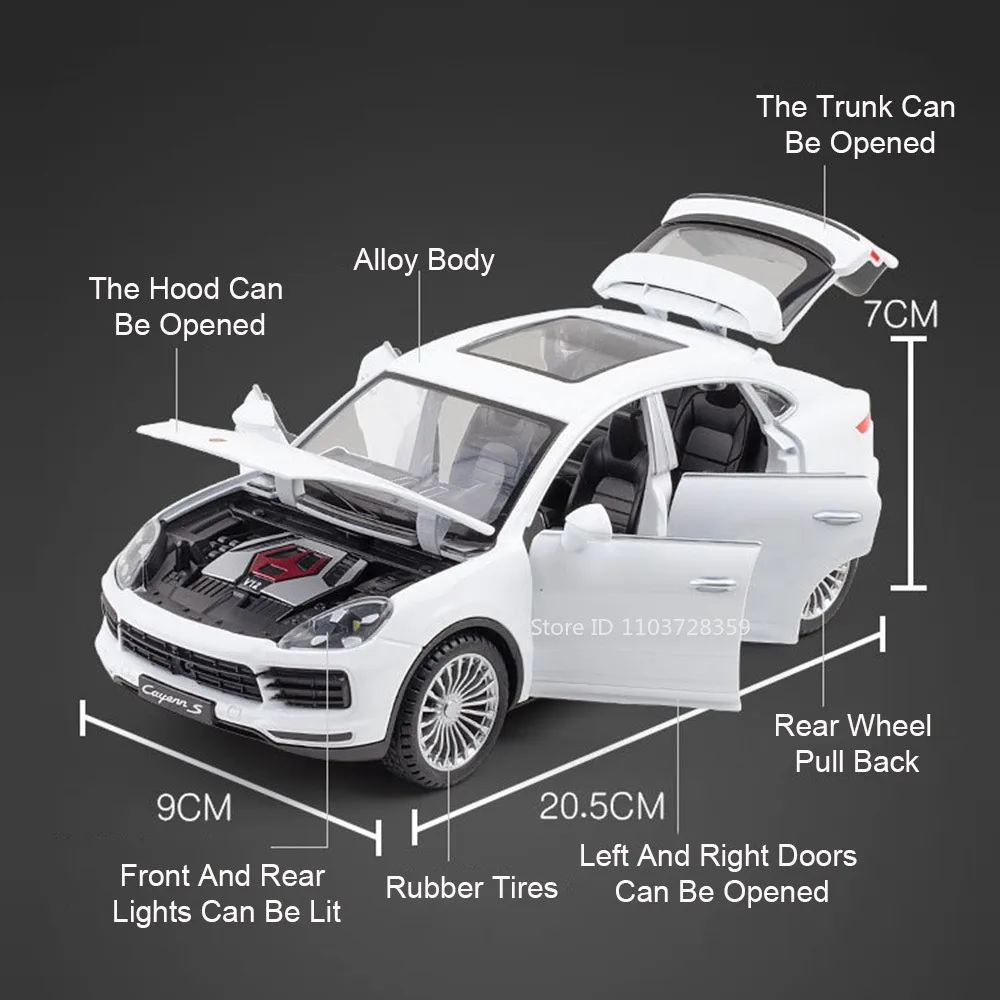 1:24 Scale Porsche Model Car with Lights 2 1:24 Scale Porsche Model Car with Lights - Image 2
