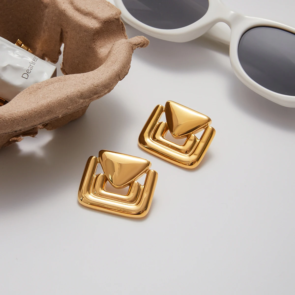 Modern Geometric Stainless Steel Earrings 4 Modern Geometric Stainless Steel Earrings - Image 4