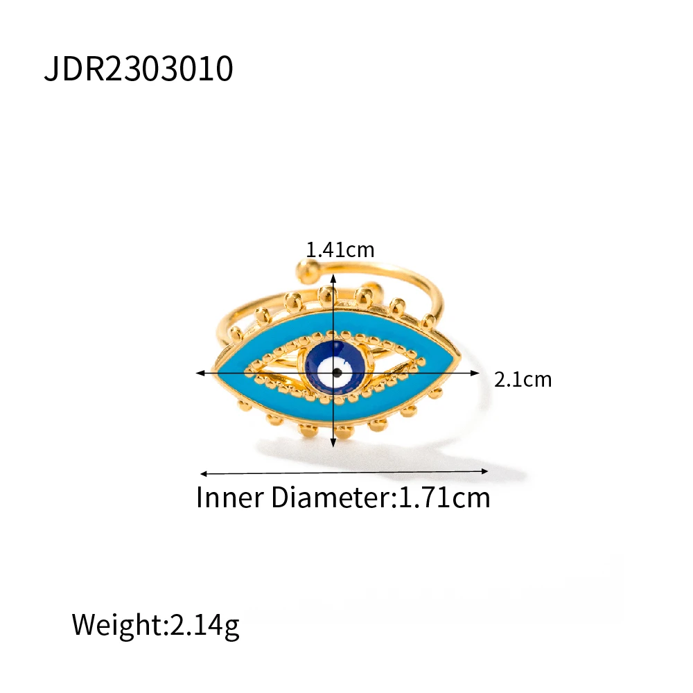 Gold-Colored Stainless Steel Eye Ring 5 Gold-Colored Stainless Steel Eye Ring - Image 5