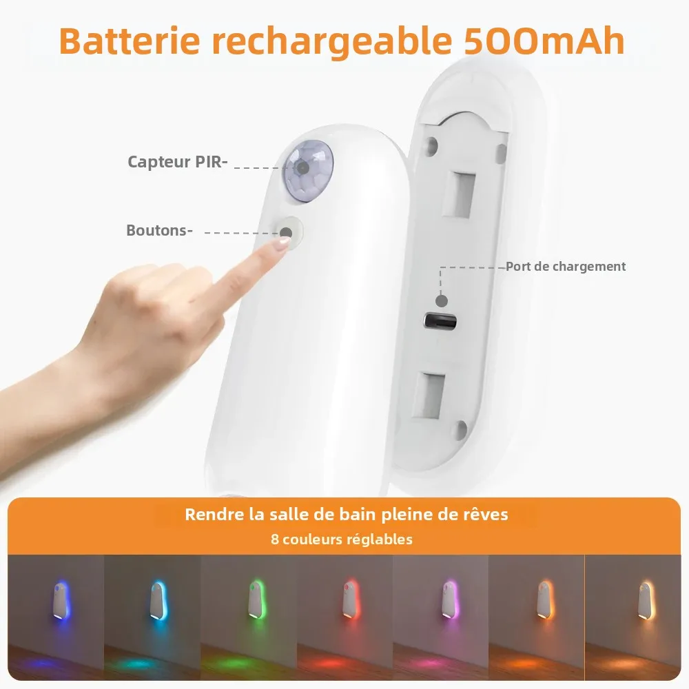 Waterdrop-Shaped Bathroom Night Light 5 Waterdrop-Shaped Bathroom Night Light - Image 5