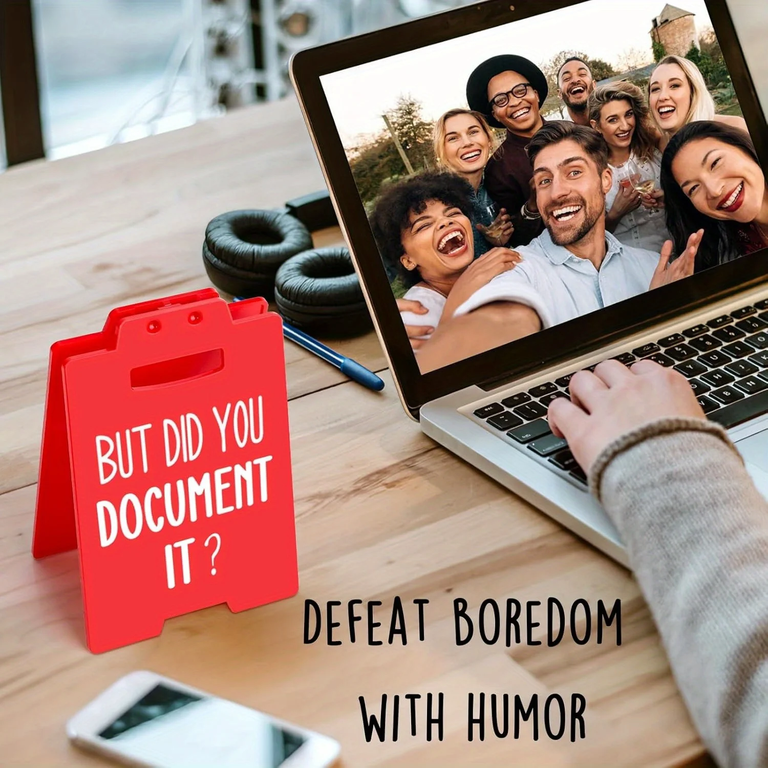 Red Office Desk Sign with Humorous Message 5 Red Office Desk Sign with Humorous Message - Image 5