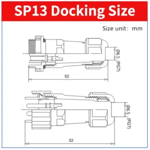 Industrial Waterproof Connector Set with Multiple Pins 12 S861dab2e13334780ae594340e960de765