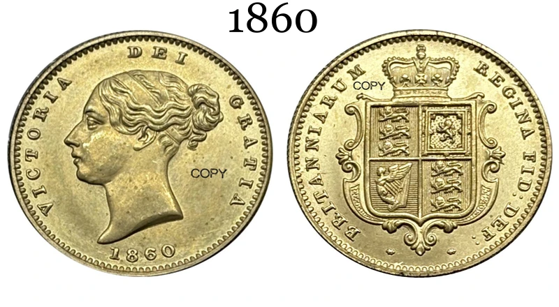 Victorian Brass Coin Replica of Queen Victoria 1860 5 Victorian Brass Coin Replica of Queen Victoria 1860 - Image 5