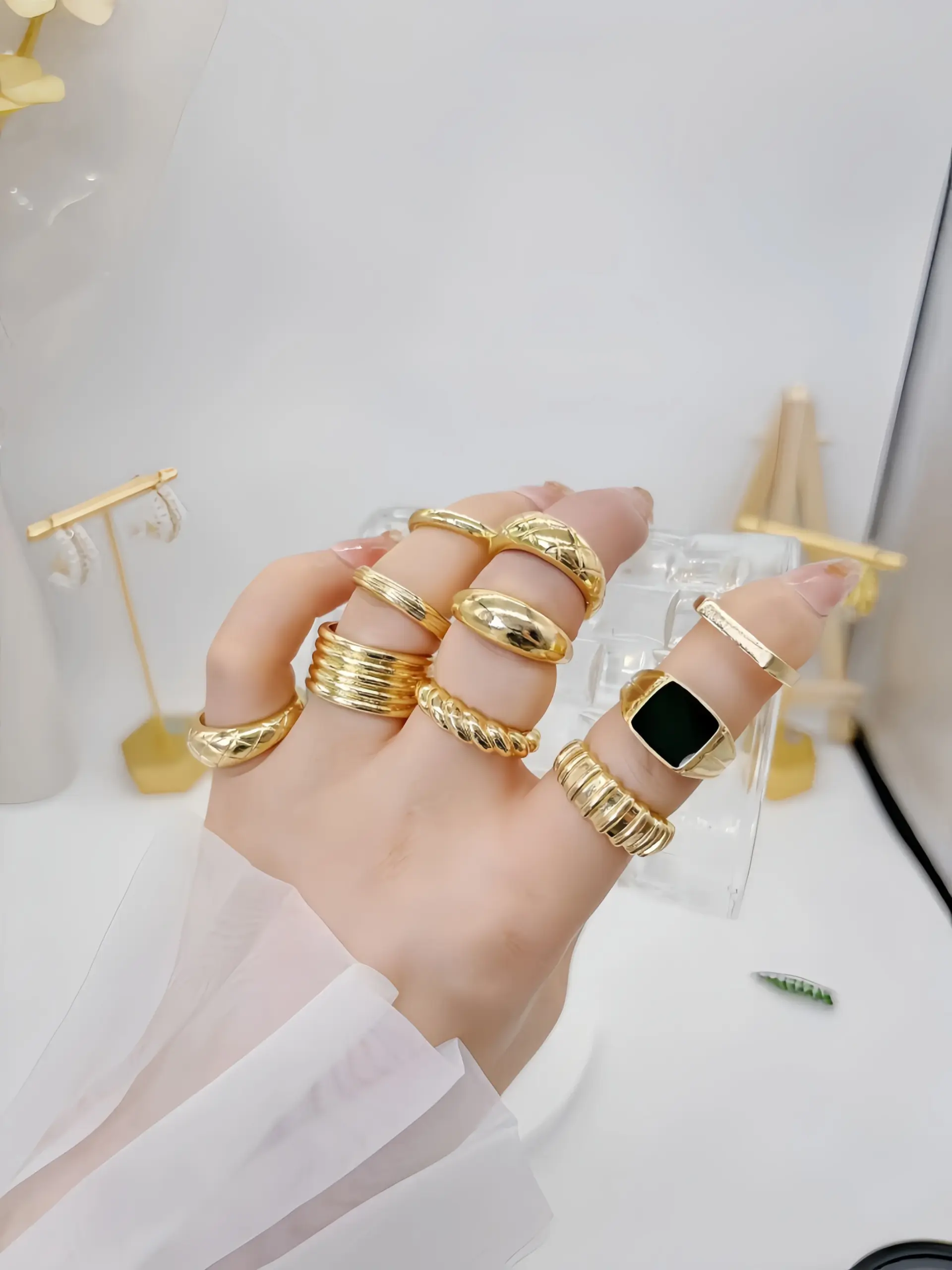 Set of 15 Punk Silver Landscape Rings 8 Set of 15 Punk Silver Landscape Rings - Image 8