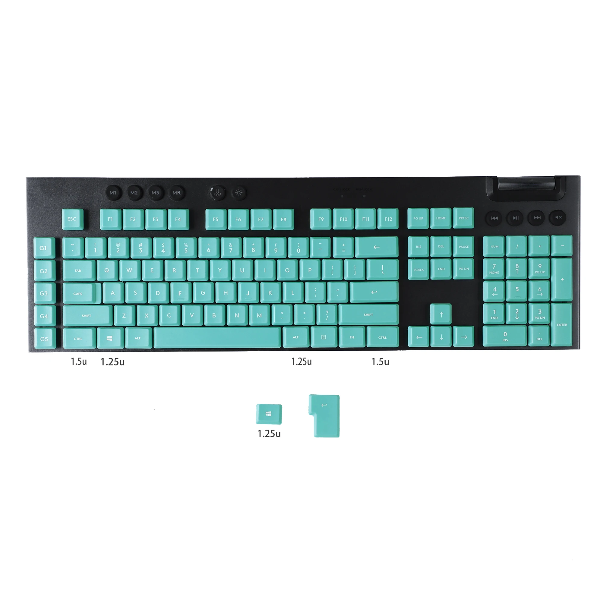 Vibrant Cyan PBT Keycaps Set for Logitech G-Series 8 Vibrant Cyan PBT Keycaps Set for Logitech G-Series - Image 8