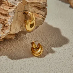 Elegant Gold Stainless Steel Hoop Earrings 9 S864f619ecd51451a97c177b715039c8cI