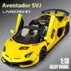 Yellow Lamborghini Aventador SVJ Diecast Model