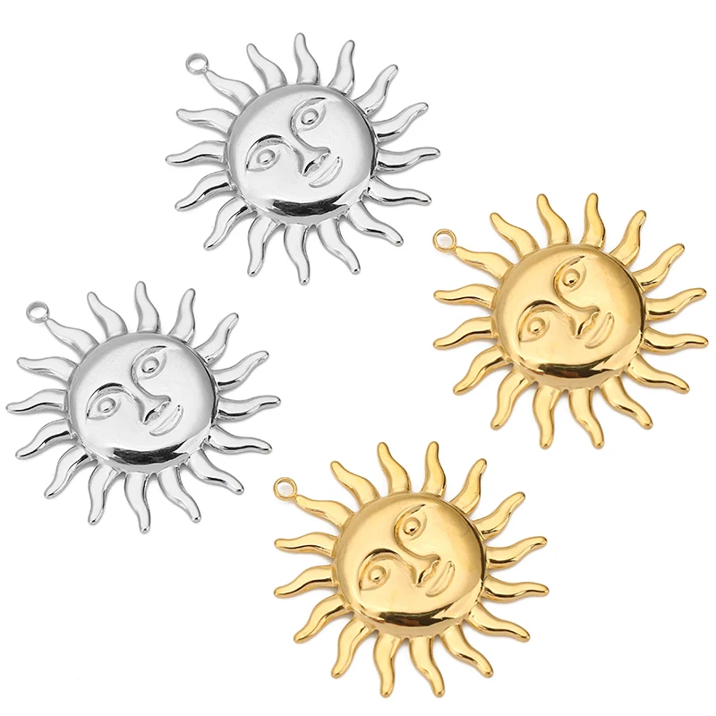 Stainless Steel Sun Pendant 38mm Brightening Jewelry 2 Stainless Steel Sun Pendant 38mm Brightening Jewelry - Image 2