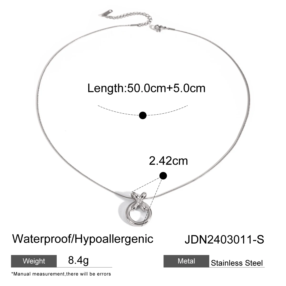 Stainless Steel Women's Circular Pendant Necklace 8 Stainless Steel Women's Circular Pendant Necklace - Image 8