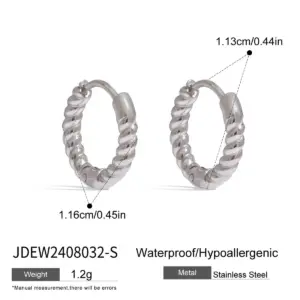 Stainless Steel 12mm Hoop Earrings 15 S86d092d5551249768b1b9c1b3c0e9e0d1