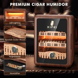 Elegant Wooden Cigar Humidor by BrandX 7 S870dca24c3a3474aaa318fc4ec73c889F