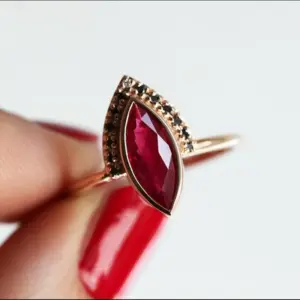 Red Zircon Geometric Marquise Ring for Women 10 S871cadb12dda439abd80d711a0b7a29dd