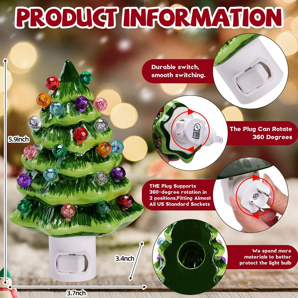 Christmas Tree Wall Plug Lamp 4 Christmas Tree Wall Plug Lamp - Image 4
