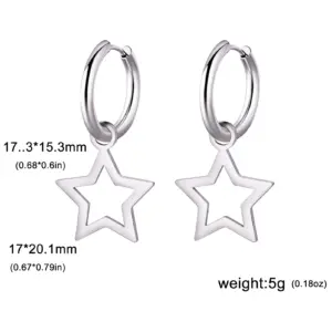 Stainless Steel Star Drop Earrings 14 S873e86fad66f415cb94b5e0d9855fe50K