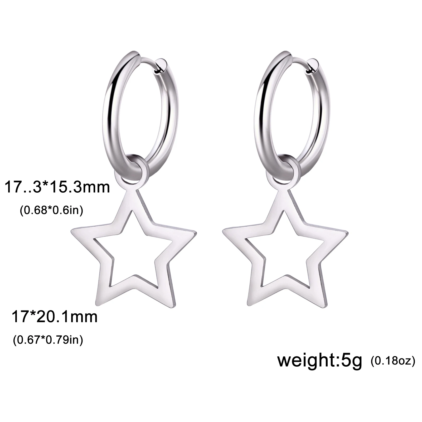 Stainless Steel Star Drop Earrings 7 Stainless Steel Star Drop Earrings - Image 7