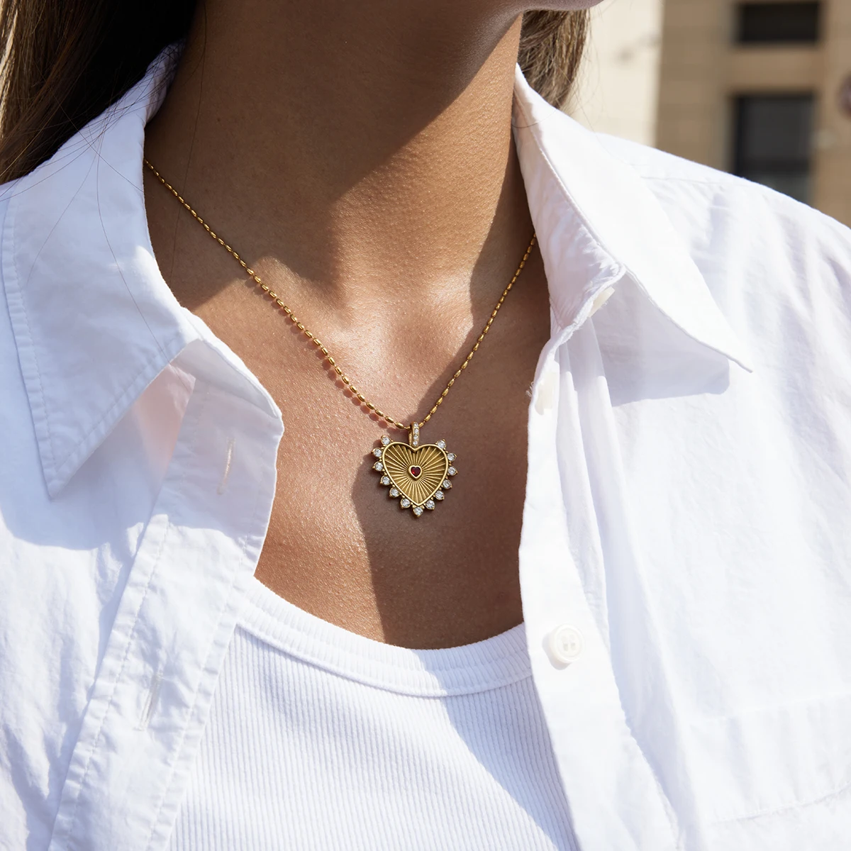 Stainless Steel Heart Pendant Necklace 2 Stainless Steel Heart Pendant Necklace - Image 2