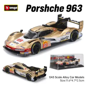 Gold Porsche 963 Diecast Model 1:43 Scale