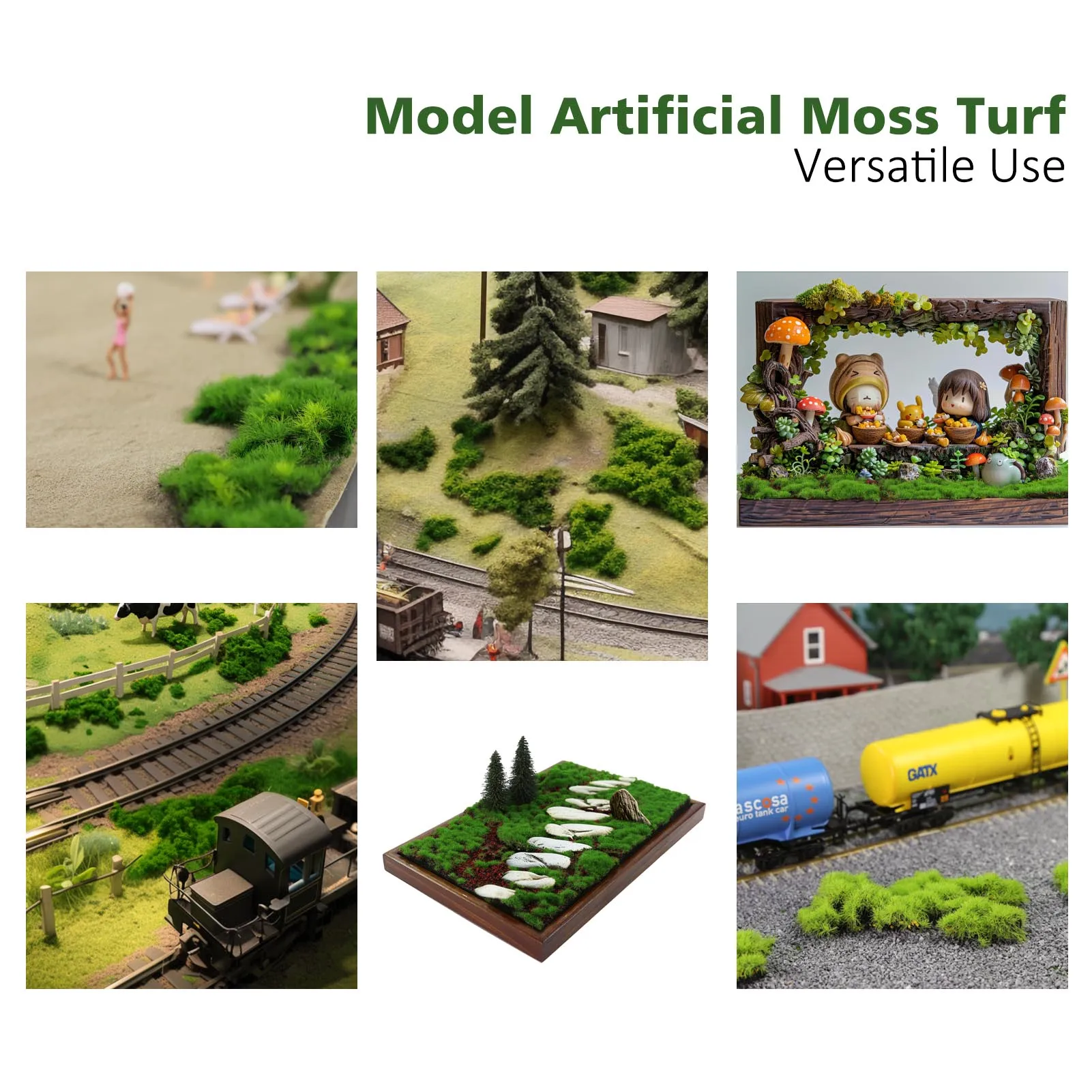Artificial Moss Tuft Grass Mat for Miniature Landscaping 6 Artificial Moss Tuft Grass Mat for Miniature Landscaping - Image 6
