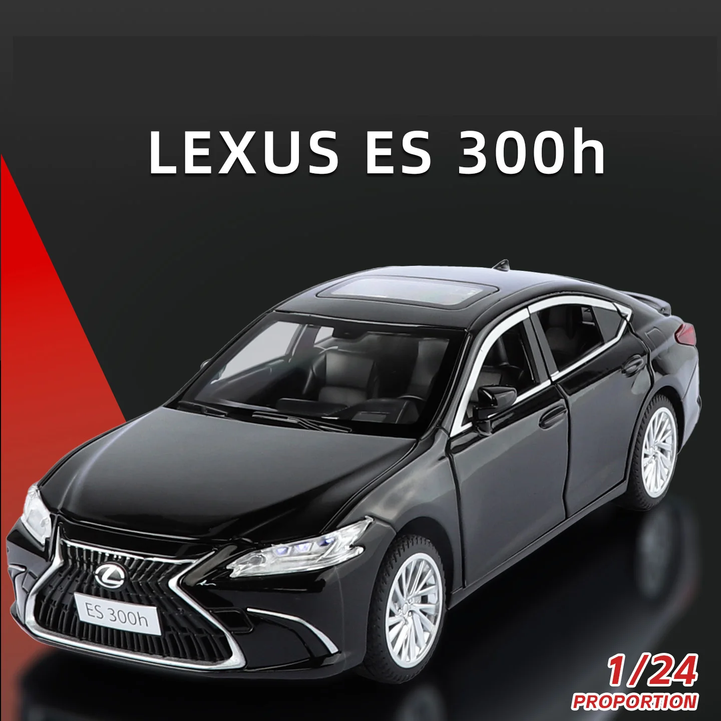 Black Lexus ES 300h 1:24 Scale Diecast Model 2 Black Lexus ES 300h 1:24 Scale Diecast Model - Image 2