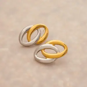 Minimalist Two-Tone Stainless Steel Oval Earrings 11 S882d0fc4f289410391a275153d61eee9f