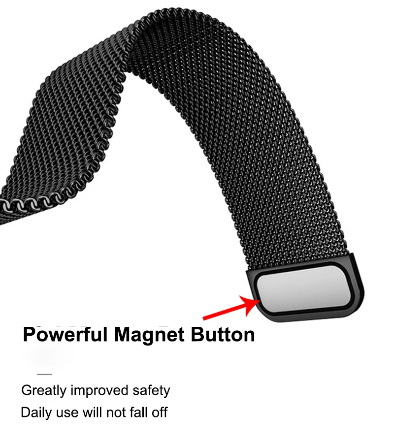 Stainless Steel Milanese Loop Strap for Xiaomi Mi Bands 2 Stainless Steel Milanese Loop Strap for Xiaomi Mi Bands - Image 2