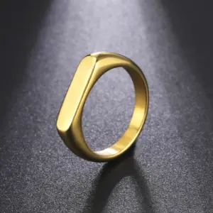 Minimalist Stainless Steel Signet Ring for Men and Women 9 S88be1b60c303411ba059942cf484f160Y