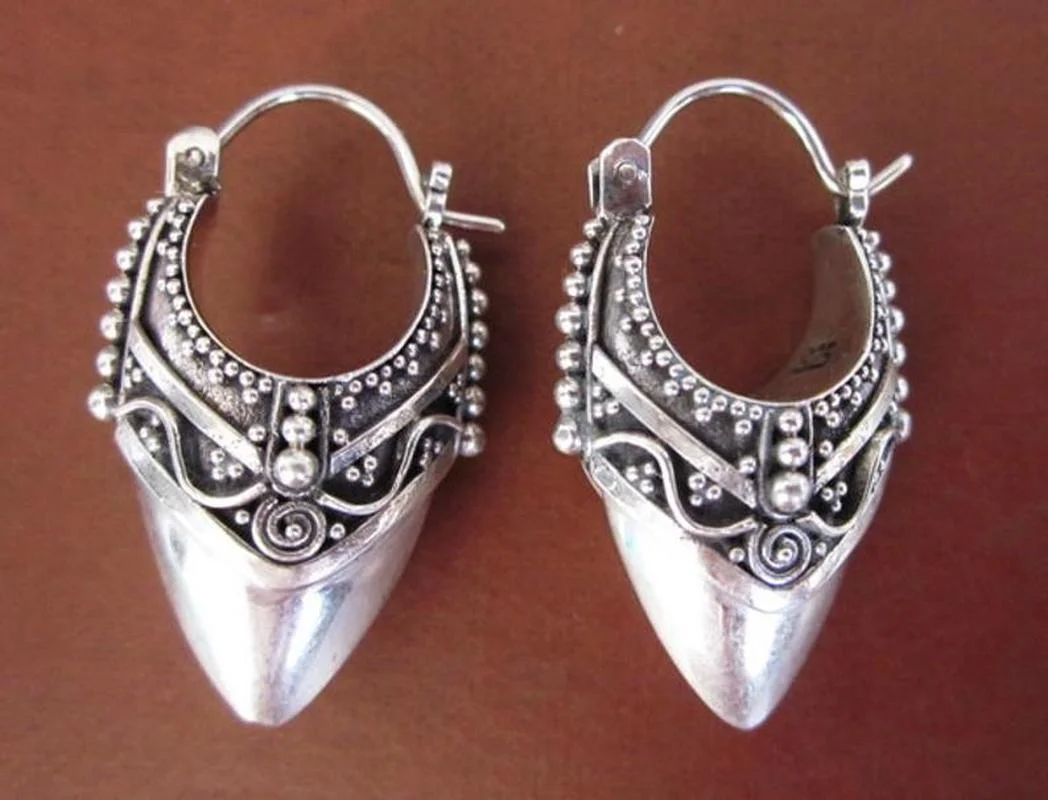 Silver Filigree Drop Earrings for Women 2 Silver Filigree Drop Earrings for Women - Image 2