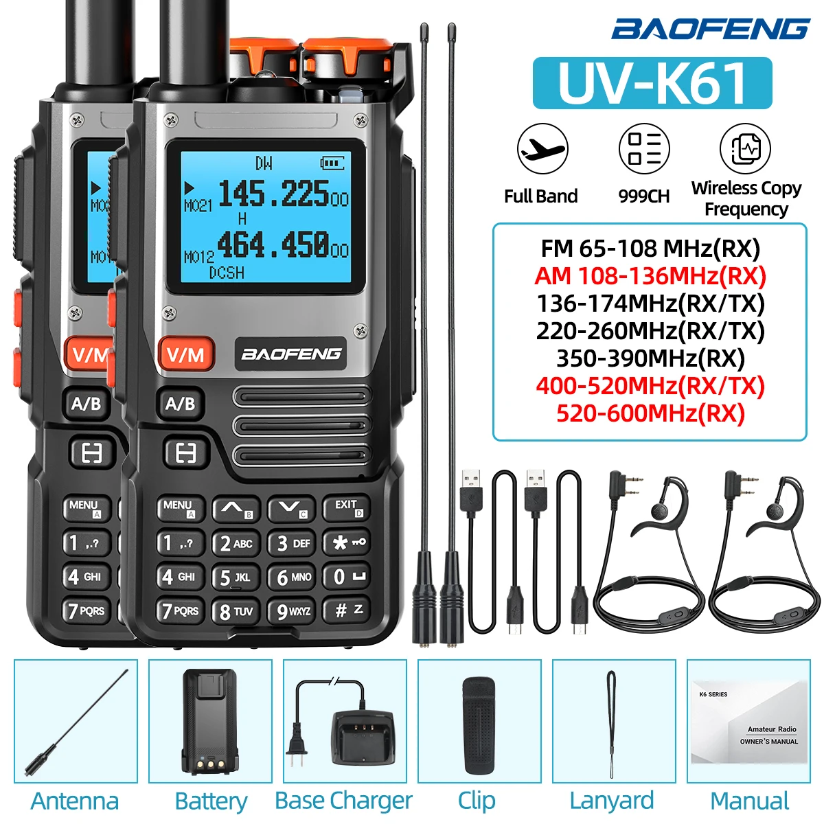 Baofeng UV-K61 7-Band Walkie Talkie 5-10KM Range 9 Baofeng UV-K61 7-Band Walkie Talkie 5-10KM Range - Image 9
