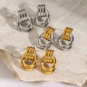 Winding Stainless Steel Earrings for Women 14 S88f73ce305954da9bcf7d536c4d91de9m