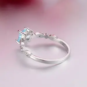 Blue Cubic Zirconia Geometric Ring for Women 6 S8927e401c5d84e1fb040dab3ad658e5eE