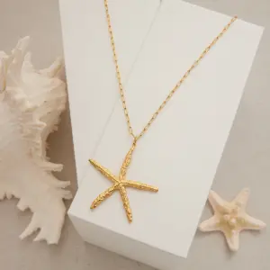 Stainless Steel Gold Starfish Necklace for Women 12 S895e685c29f24e288222d58b7dd902e6y