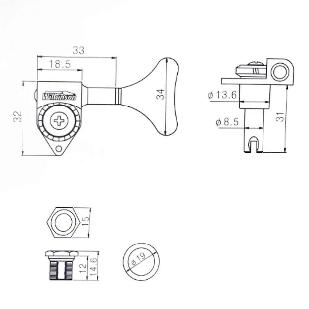 Gold Wilkinson WJB-750 Bass Tuning Machines 6 Gold Wilkinson WJB-750 Bass Tuning Machines - Image 6