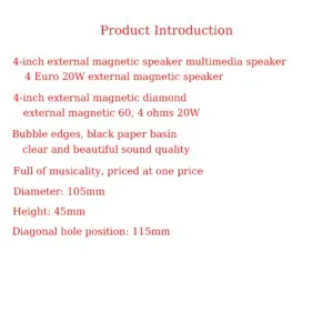 4-Inch Full Range Speaker with 20W Power 11 S897422f472af42eea57e6790b1de93143