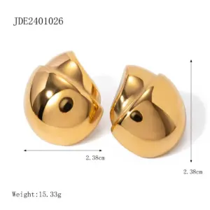 Gold Hazelnut Stainless Steel Earrings for Women 12 S89759810b2ba474b8670aa62455a1c73J