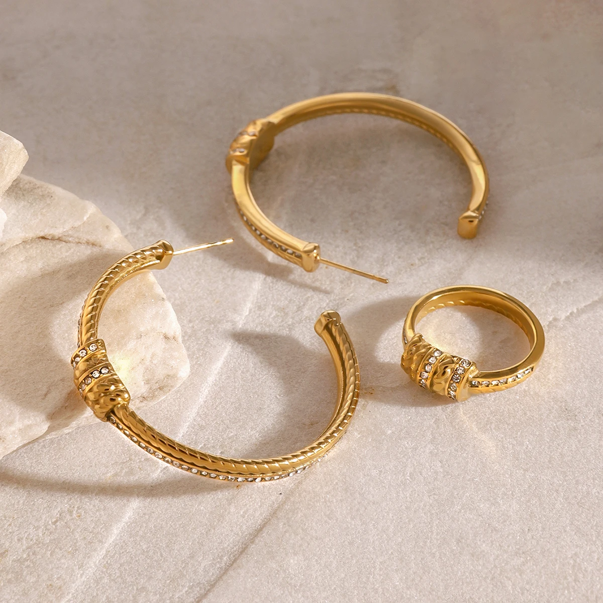 Luxury Stainless Steel Jewelry Set JDE2408054/JDR2408013 4 Luxury Stainless Steel Jewelry Set JDE2408054/JDR2408013 - Image 4