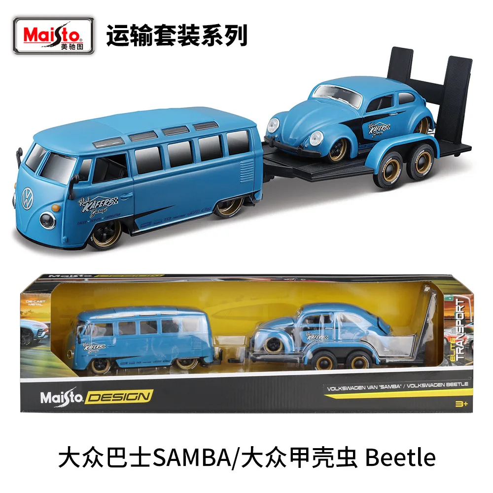 Vintage Volkswagen Van Samba Beetle Model in Blue 6 Vintage Volkswagen Van Samba Beetle Model in Blue - Image 6