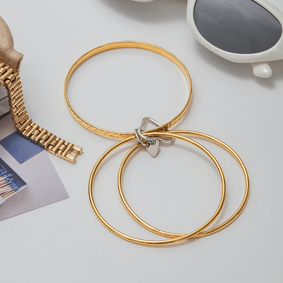 Stainless Steel Wave Bangle Bracelet for Women 5 Stainless Steel Wave Bangle Bracelet for Women - Image 5