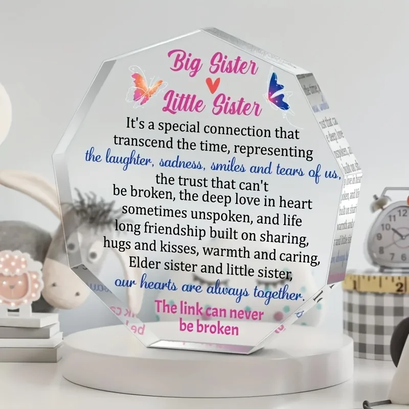 Acrylic Sister Bond Plaque with Butterfly Designs 4 Acrylic Sister Bond Plaque with Butterfly Designs - Image 4