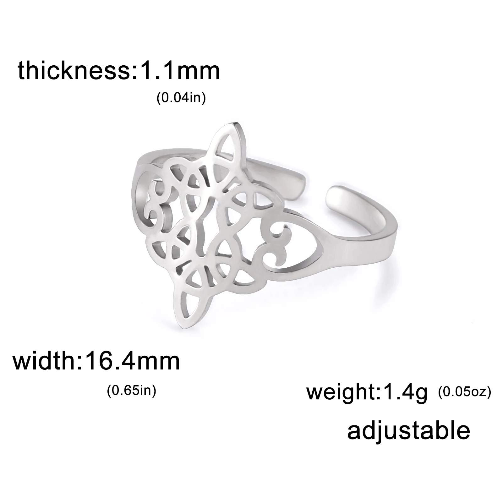 Adjustable Stainless Steel Witch Knot Ring 8 Adjustable Stainless Steel Witch Knot Ring - Image 8