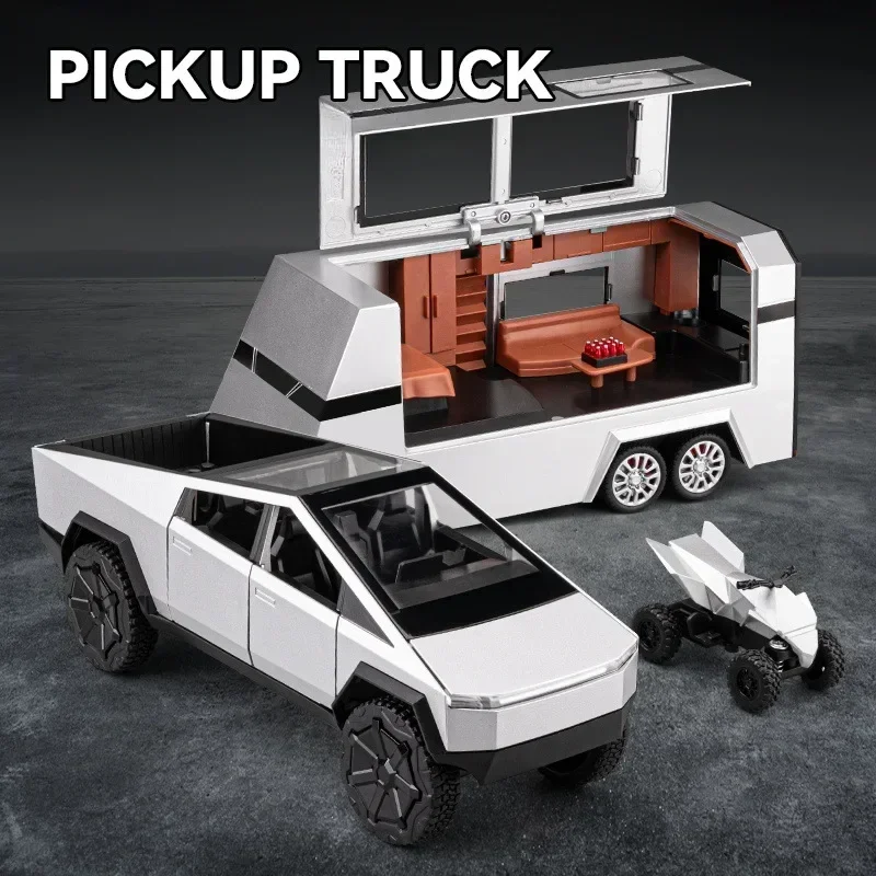 1:24 Diecast Pickup and Trailer Model 3 1:24 Diecast Pickup and Trailer Model - Image 3
