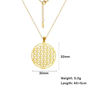 Flower of Life Pendant Necklace in Silver or Gold 18 S89e93885132c484abfffba25527d98eeN