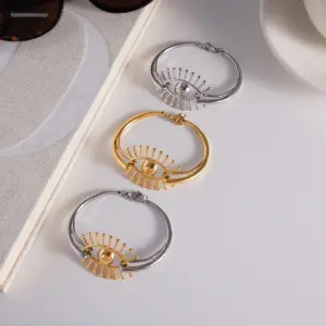 Stainless Steel Geometric Eye Bracelet for Women 13 S8a4425d430374f84869ea19e25f85545Y