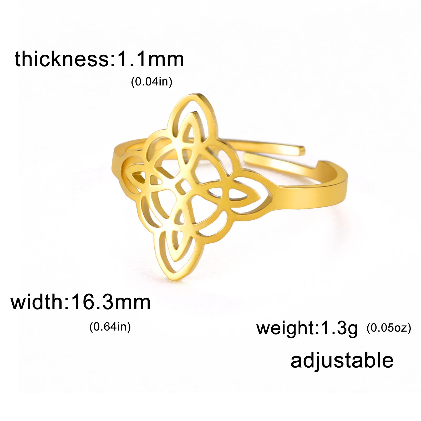 Adjustable Stainless Steel Witch Knot Ring 7 Adjustable Stainless Steel Witch Knot Ring - Image 7