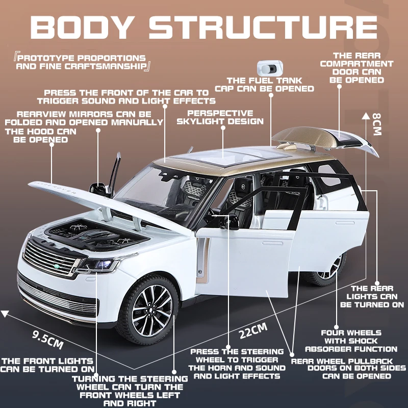1:24 Land Rover Range Rover SV2022 Diecast Model 3 1:24 Land Rover Range Rover SV2022 Diecast Model - Image 3