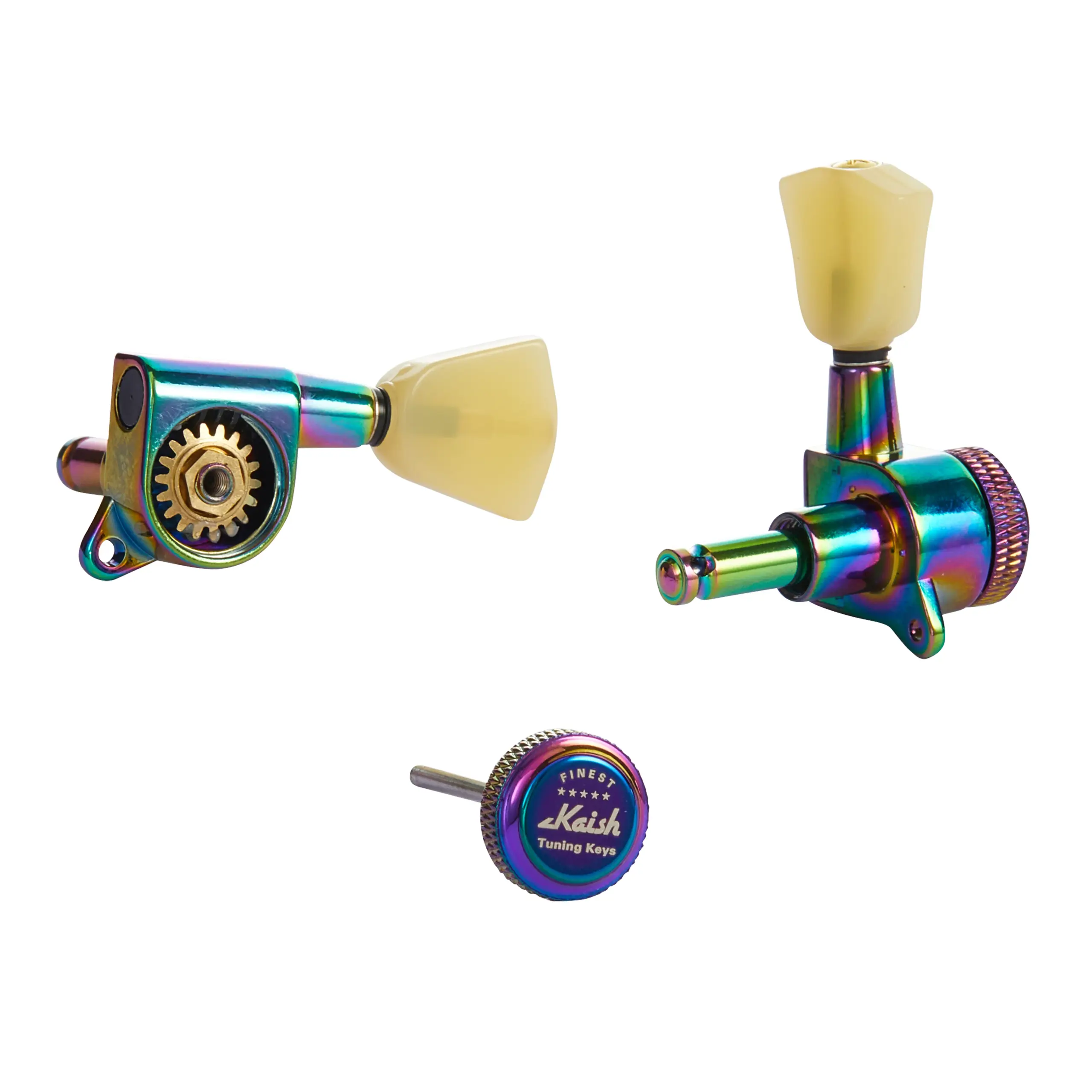 Burnt Chrome Locking Tuners with Cream Buttons 2 Burnt Chrome Locking Tuners with Cream Buttons - Image 2