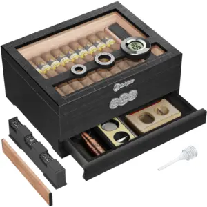 Elegant Dark Wood Cigar Humidor with Digital Hygrometer 14 S8a82908654014dc8a458eec83a3f702b1 2