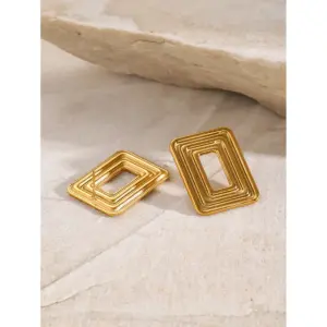 Gold Stainless Steel Square Earrings JDEW2404023 10 S8a970862ae2b49eab7d380ad6b47d807y