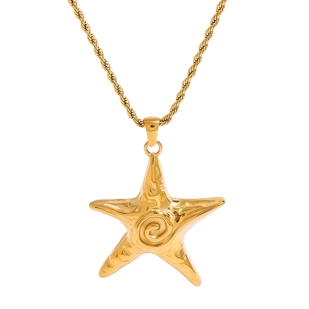 Gold Stainless Steel Starfish Necklace 1 Gold Stainless Steel Starfish Necklace