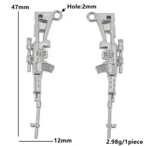 Stainless Steel Gun Charm Set for Jewelry 17 S8b22c2ef453148eba9537ddb7ff08728m